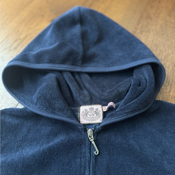Juicy couture towel terry zip hoodie in navy. Worn only twice, like new!Size XS - Picture 7 of 7